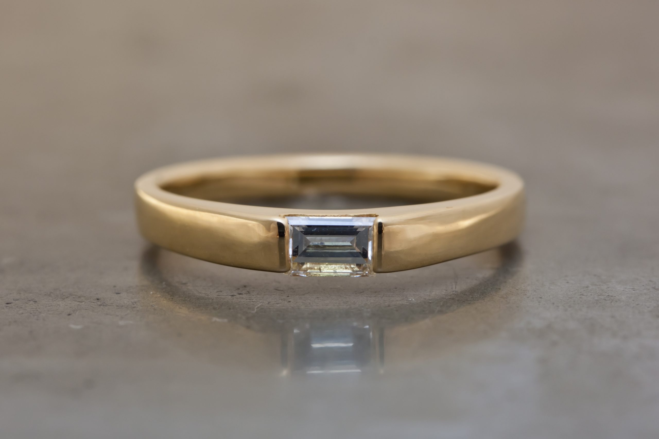 [一点もの] 0.20ct Baguette Cut Diamond K18 Gold Ring [Limited]